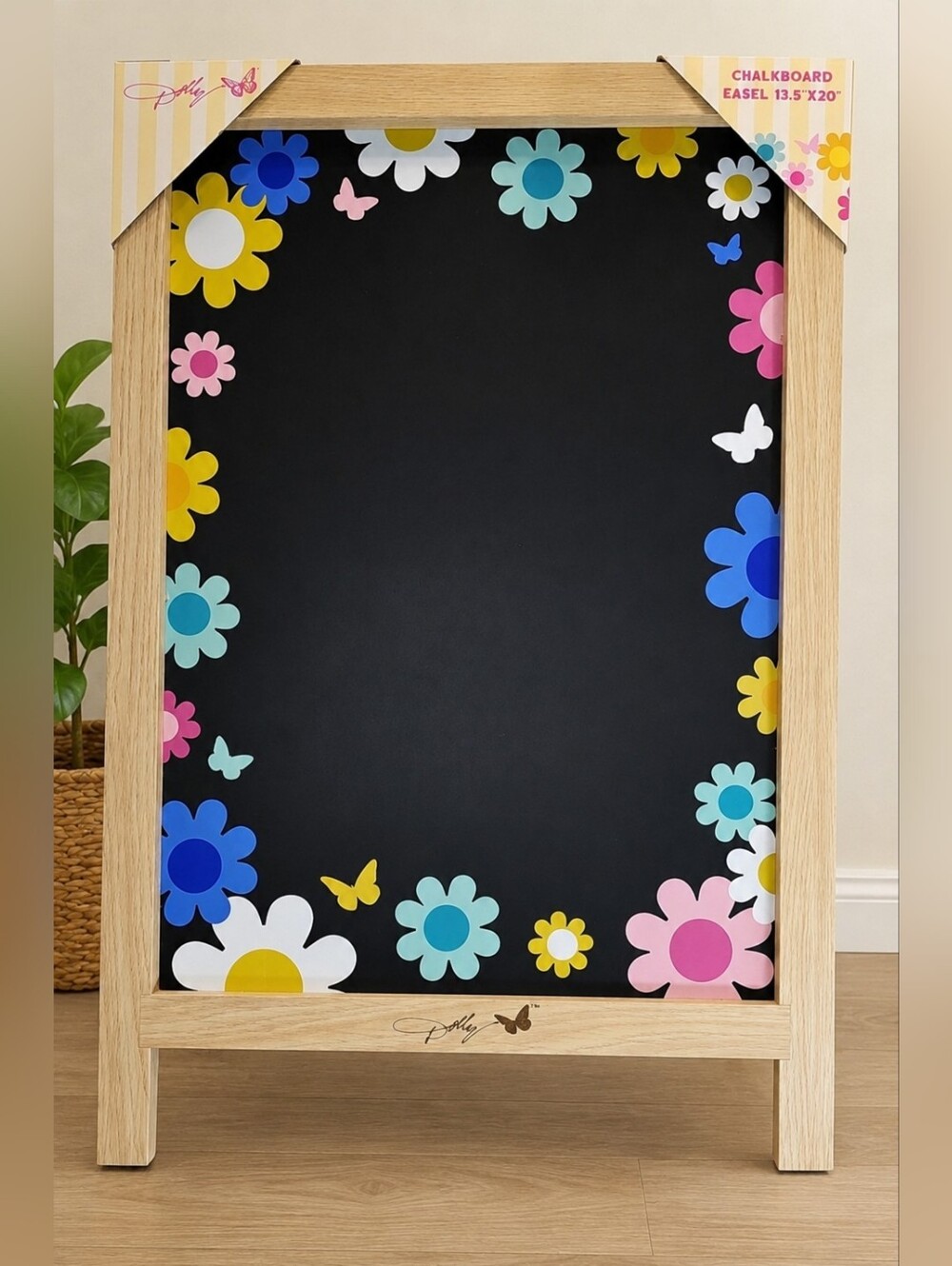 Dolly Parton Floral Chalkboard with Colorful Daisy Border